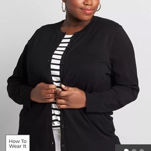 Lane Bryant Black Button Cardigan 26/28